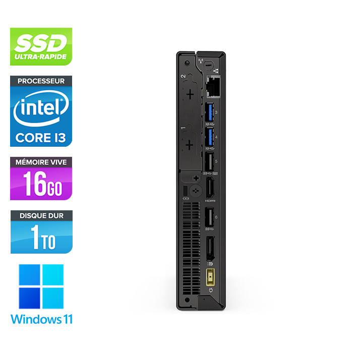 Mini PC bureau reconditionné Lenovo ThinkCentre M720Q Tiny - Core i3 9è -  16 Go - 1 To SSD - Windows 11 - Trade Discount