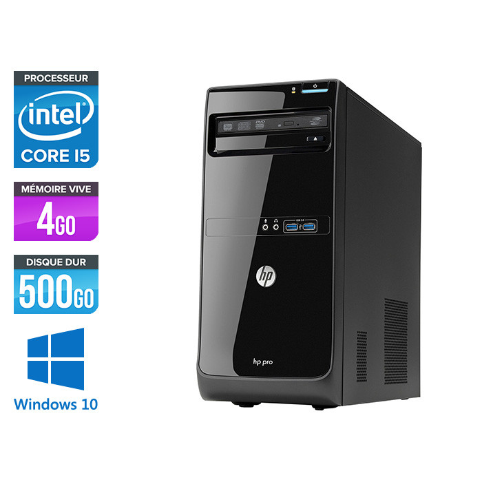 Pack PC bureau reconditionné HP Pro 3400 Tour - i5 - 4Go - 500Go