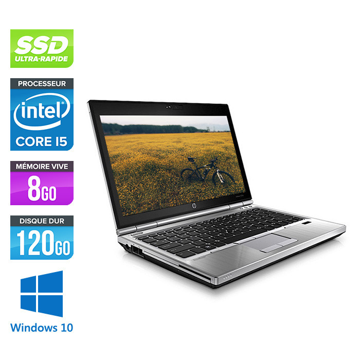 Pc portable reconditionné - HP EliteBook 2570P - Core i5 - 8Go - 120Go SSD - Windows 10