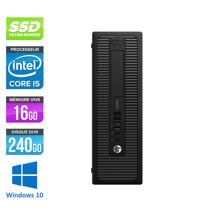 HP ProDesk 600 G2 SFF - i5-6500 - 16Go DDR4 - 240Go SSD - Windows 10