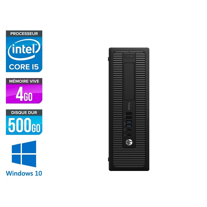 HP ProDesk 600 G2 SFF - i5-6500 - 4Go DDR4 - 500Go HDD - Windows 10
