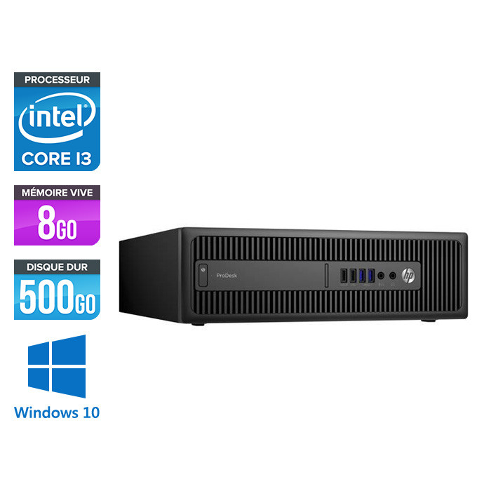 HP ProDesk 600 G2 SFF - i3-6100 - 8Go DDR4 - 500 Go HDD - Windows 10