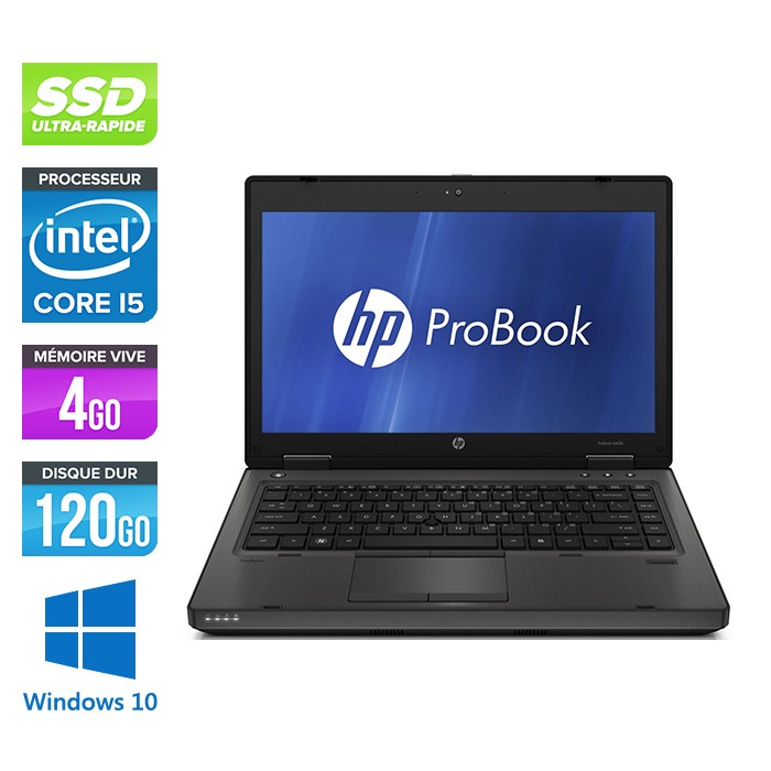 HP ProBook 6460B - Core i5 - 4 Go - 120 Go SSD - Webcam - Windows 10