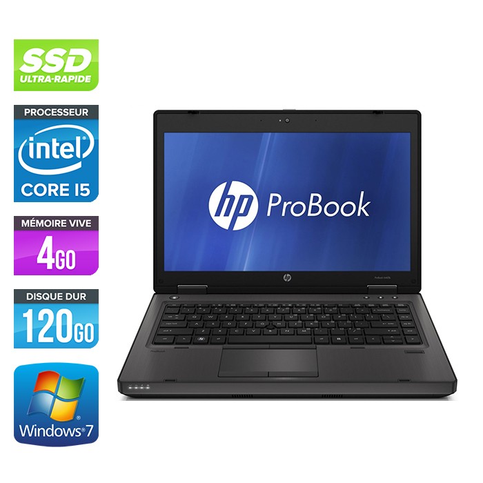HP ProBook 6460B - Core i5 - 4 Go - 120 Go SSD - Webcam - Windows 7 Professionnel