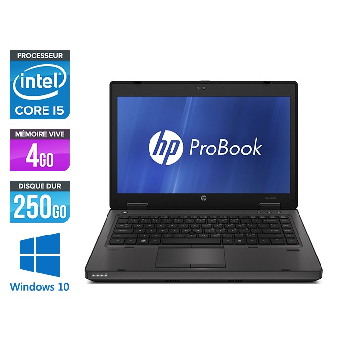 HP ProBook 6460B - Core i5 - 4 Go - 250 Go HDD - Webcam - Windows 10 Professionnel