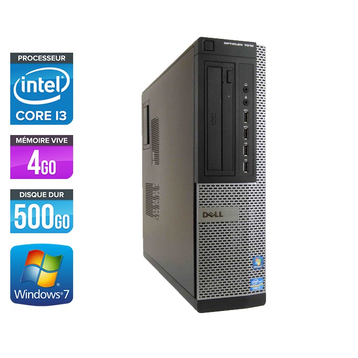 Dell Optiplex 7010 Desktop - Core i3 - 4 Go - 500Go - Windows 7
