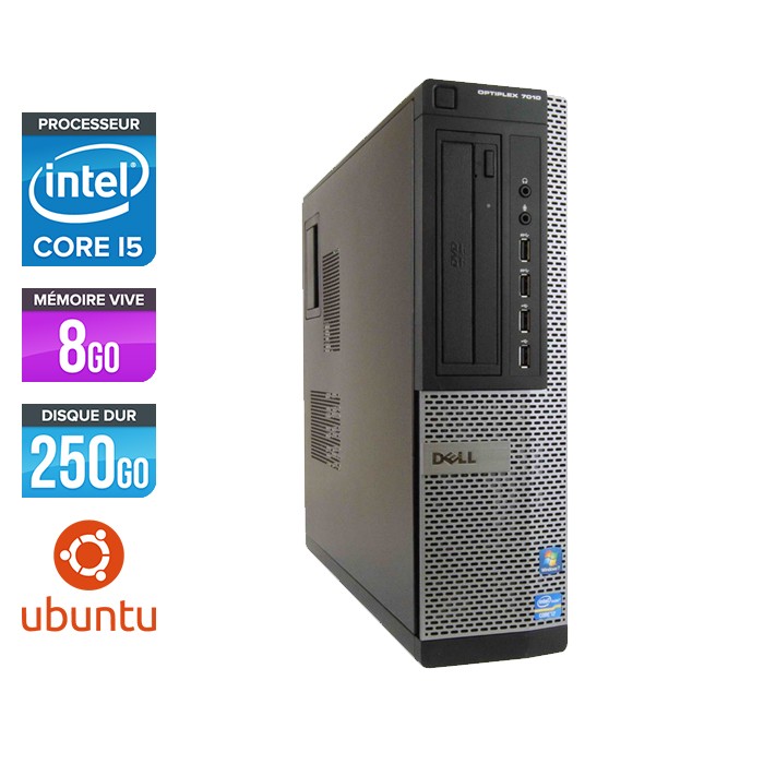 Dell Optiplex 7010 Desktop - Core i5 - 8 Go - HDD 250 Go - Linux 