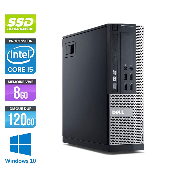 Dell Optiplex 7010 SFF - Core i5 - 8Go - 120Go SSD - Windows 10
