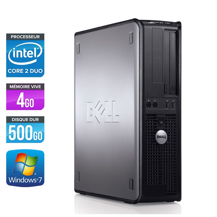 Dell Optiplex 780 Desktop - Core 2 Duo E7500 - 4Go - 500Go - Windows 7