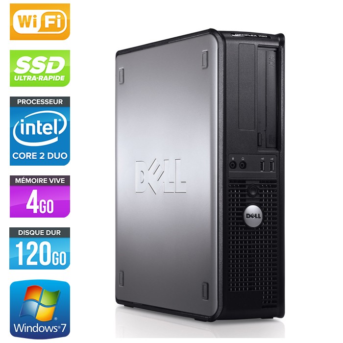 Dell Optiplex 780 Desktop - Core 2 Duo E7500 - 4Go - 120Go SSD - Wifi