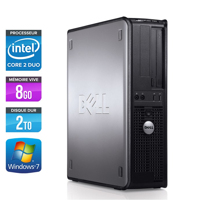 Dell Optiplex 780 Desktop - Core 2 Duo E7500 - 8Go - 2To