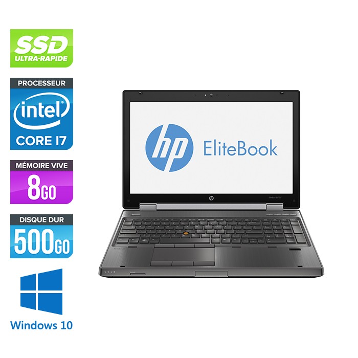 HP EliteBook 8570W - i7 3740QM - 8 Go - SSD 500Go -15,6'' FHD - W10