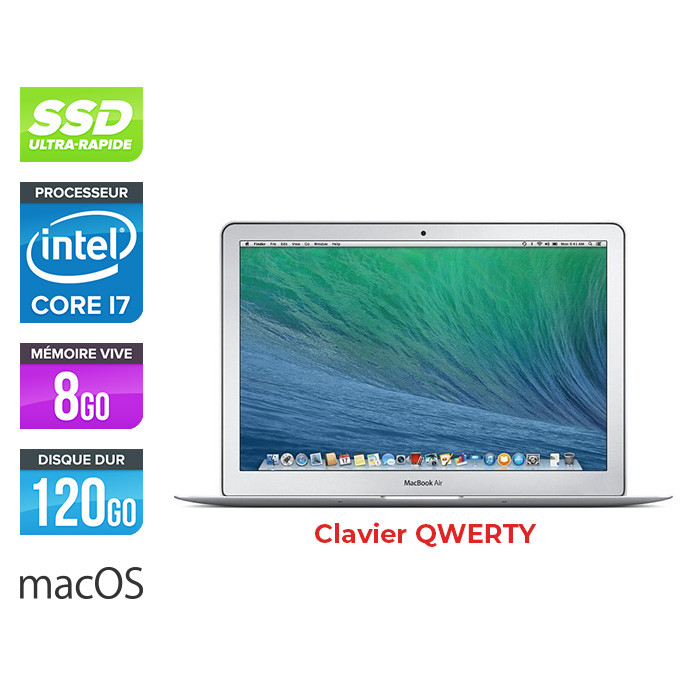 Pc portable Apple MacBook Air 13.3 - i7 - 8Go - 256Go SSD - Clavier QWERTY  - macOS - Trade Discount.