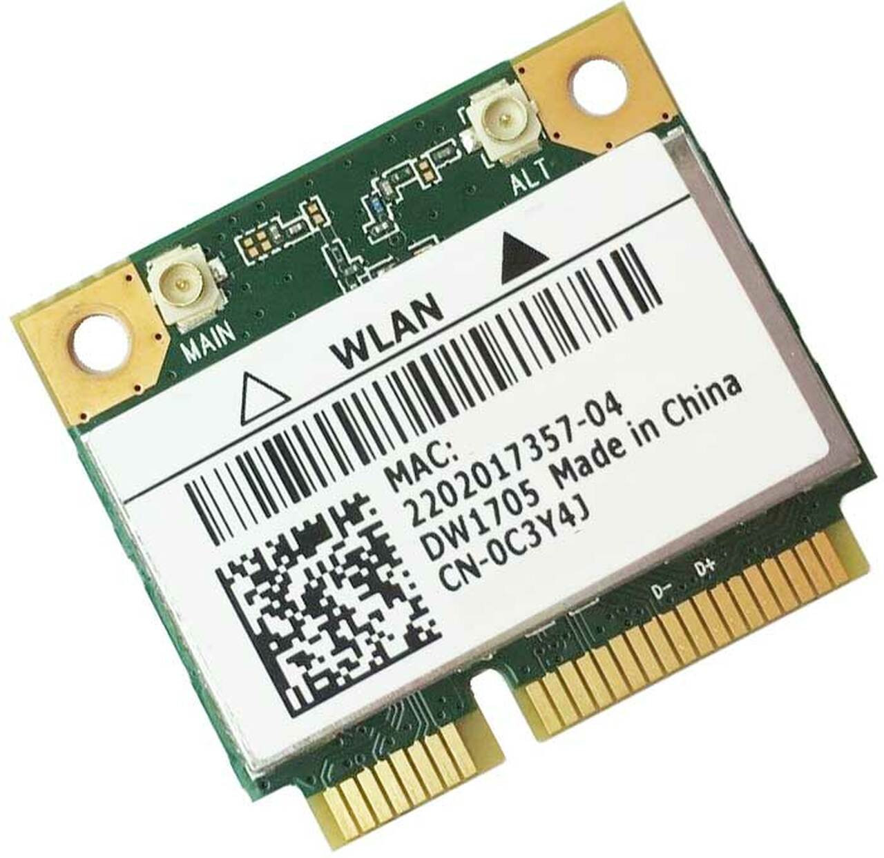 Carte WIFI Mini PCIe Dell + Bluetooth 4.0 - DW1705 / C3Y4J