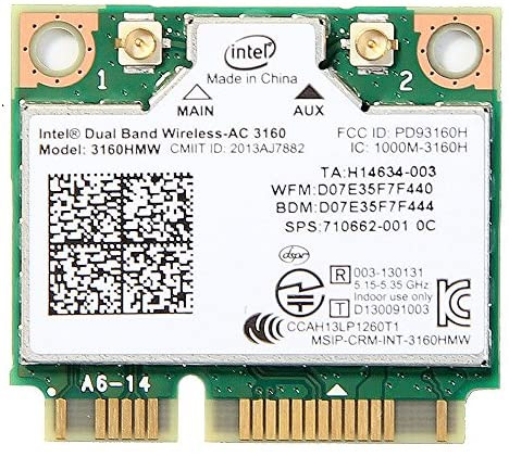 Carte WIFI sans fil Intel 3160 Mini PCI-E - 3160HMW 