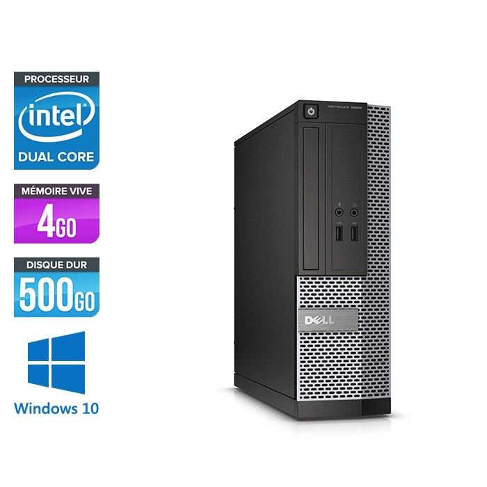Pc de bureau reconditionné Dell Optiplex 3020 SFF - Pentium - 4Go - 500Go - W10