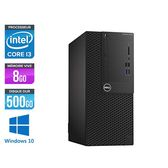 Pc de bureau Dell 3050 Mini Tour - Intel Core i3 6100 - 8Go - 500Go HDD - W10