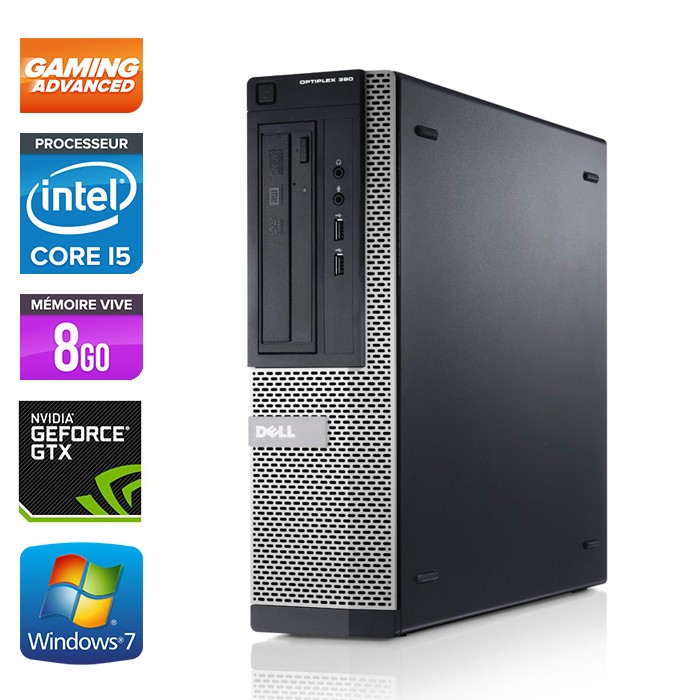 Dell Optiplex 390 Desktop - Gamer- i5 2400 - 8Go - 500Go HDD - GTX 1050 -  Windows 7