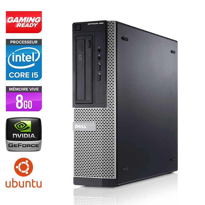 Dell Optiplex 390 Desktop - Gamer - i5 - 8 Go - 500 Go HDD - GT 730 - Ubuntu / Linux