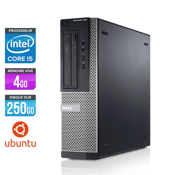 Dell Optiplex 390 Desktop - i5 2400 - 4Go - 250Go HDD - Ubuntu - Linux
