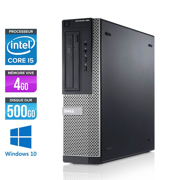 Dell Optiplex 390 Desktop - i5 2400 - 4Go - 500 Go HDD - Windows 10