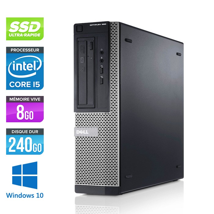 Dell Optiplex 390 Desktop - i5 2400 - 8Go - 240Go SSD - windows 10