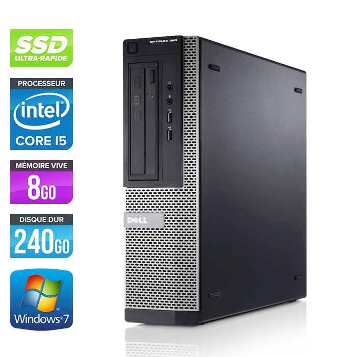 Dell Optiplex 390 Desktop - i5 2400 - 8Go - 240Go SSD - windows 7