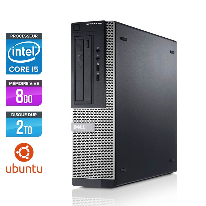 Dell Optiplex 390 Desktop - i5 2400 - 8Go - 2 To HDD - Ubuntu - Linux