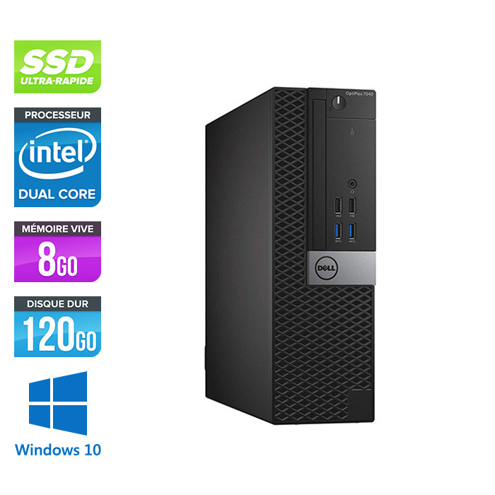 Pc de bureau Dell Optiplex 5050 SFF reconditionné - Intel pentium - 8Go - 120Go SSD - Windows 10