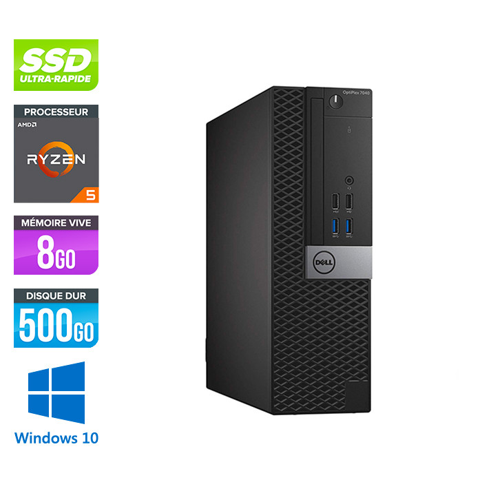 Unité centrale reconditionnée - Dell Optiplex 5055 SFF - i5 - 8Go - 500Go SSD - Win 10
