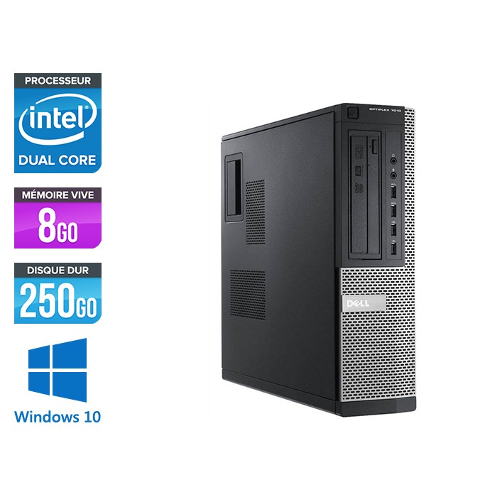 Dell 7010 Desktop - intel G2020 - 8 Go -250 Go - Windows 10