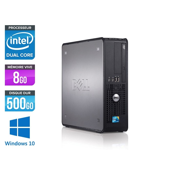 Dell Optiplex 780 SFF - E5300 - 8Go - 500Go - Windows 10