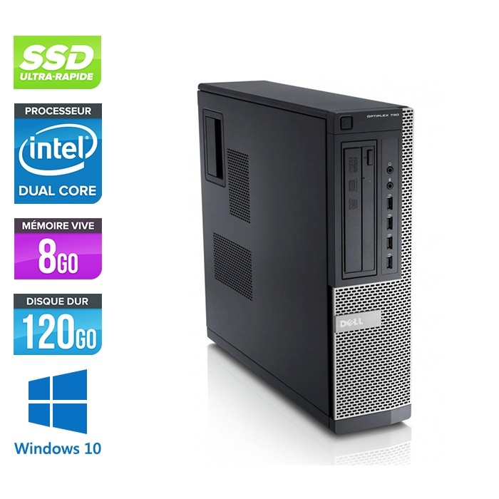 Dell Optiplex 790 Desktop - G630 - 8Go - 120Go SSD- Windows 10