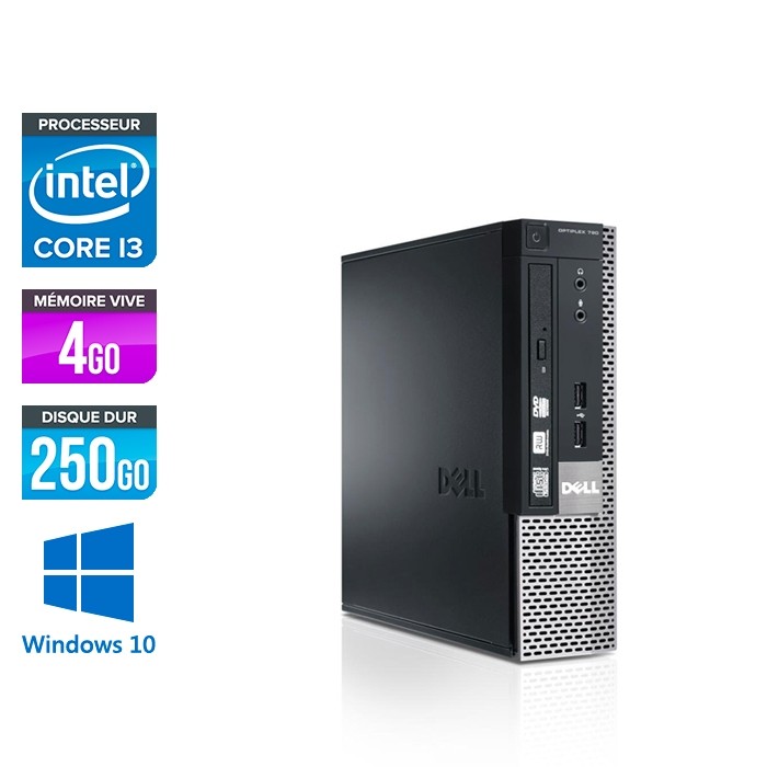 Dell Optiplex 790 USFF - i3 - 4Go - 250Go - Windows 10