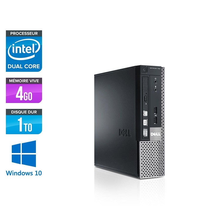 Dell Optiplex 790 USFF - G630 - 4Go - 1To - Windows 10