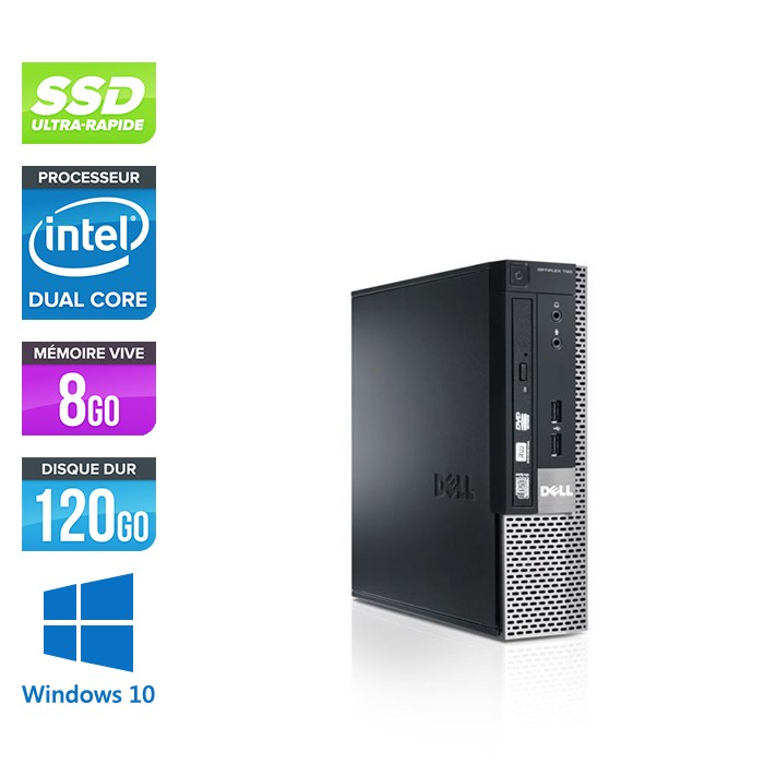 Dell Optiplex 790 USFF - G630 - 8Go - SSD 120Go - Windows 10