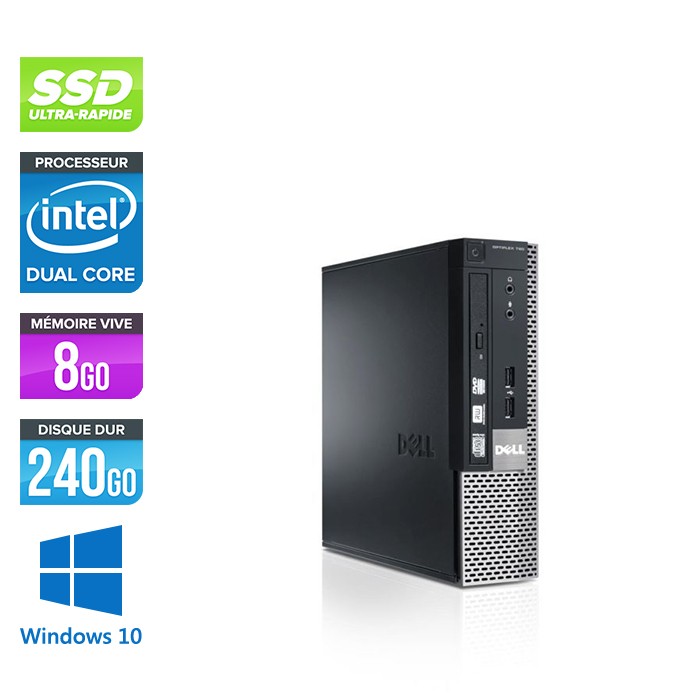 Dell Optiplex 790 USFF - G630 - 8Go - SSD 240Go - Windows 10