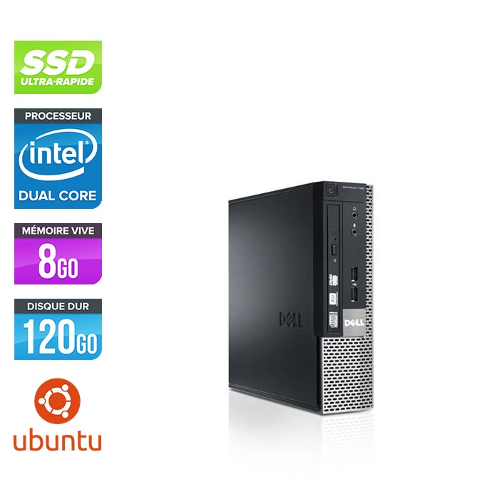 Dell Optiplex 790 USFF - G630 - 8Go - SSD 120Go - Linux