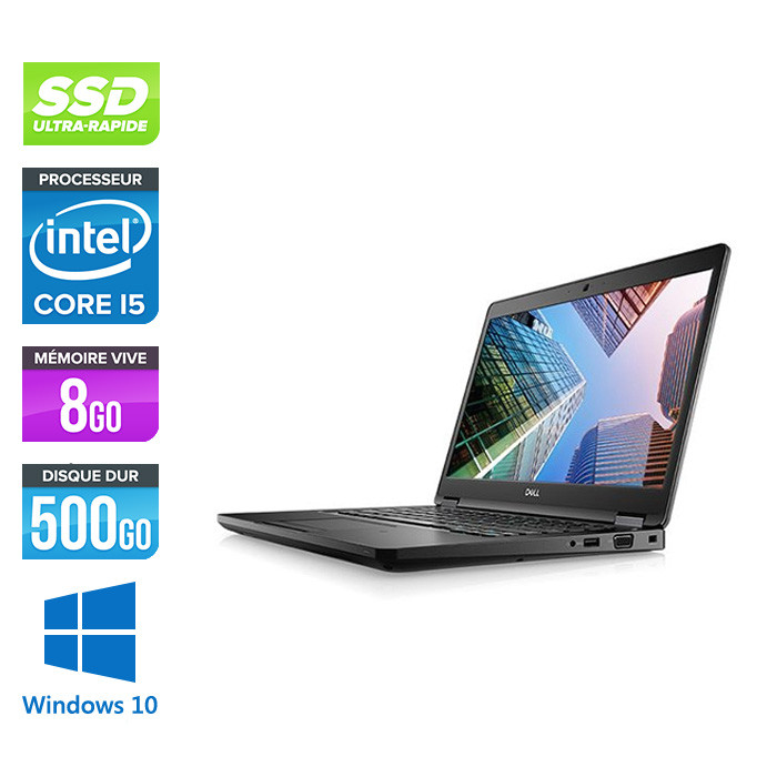 Pc portable - Dell Latitude 5490 reconditionné - i5 7300U - 8Go DDR4 - 500 Go SSD - Windows 10