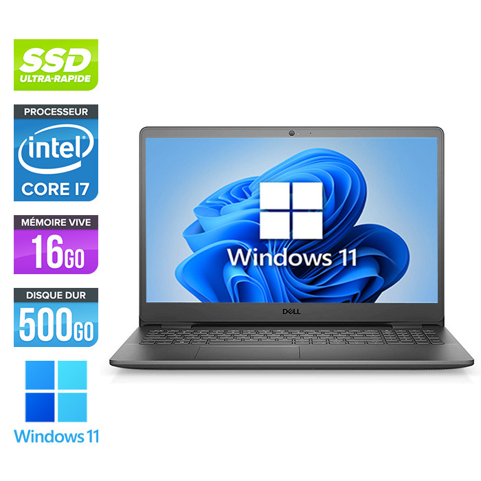 PC portable reconditionné inspiron 15 3501 - i7-1165G7 - 16Go - 500 Go SSD  - 15.6 FHD - Windows 11 
