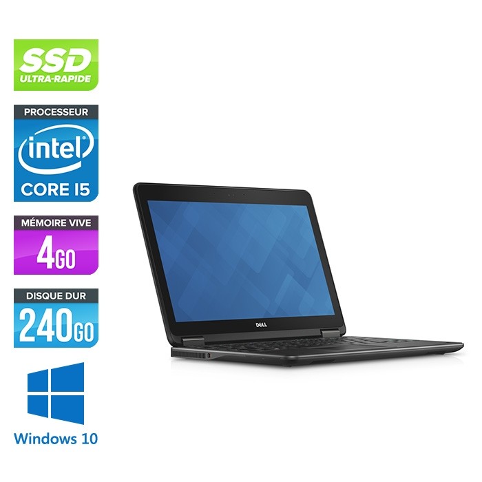 Dell E7240 - Core i5 - 4 Go - 240Go SSD - Windows 10 - 