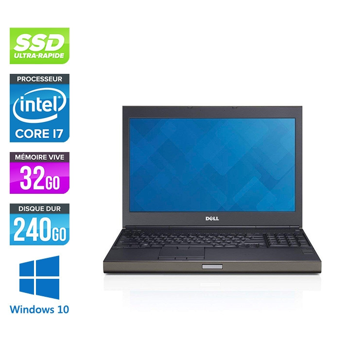 Dell Precision M4800 - i7 - 32Go - 240Go SSD - NVIDIA Quadro K2100M - Windows 10