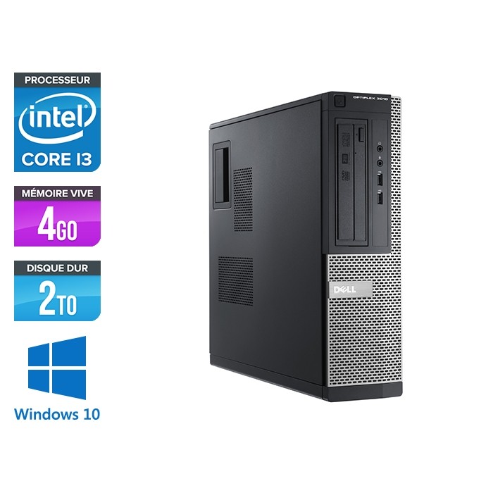 Pc de bureau reconditionné - Dell Optiplex 3010 DT - i3 - 4Go - 2To HDD - Windows 10