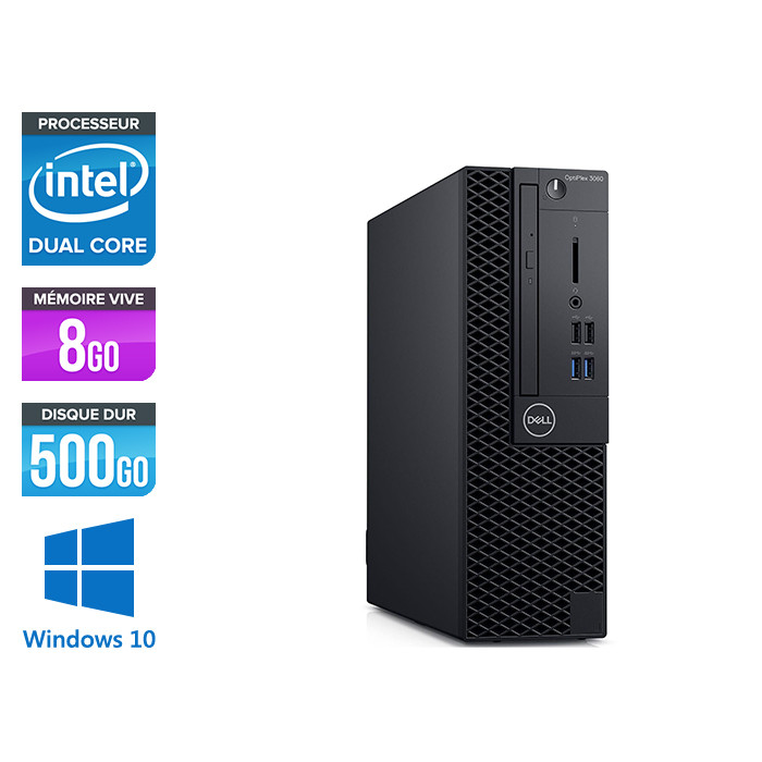 Pc de bureau Dell 3060 SFF - Intel Pentium Gold 5400 - 8Go - 500Go HDD - W10