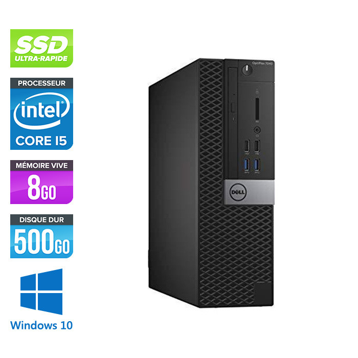 Dell Optiplex 7040 SFF - i5 - 8Go - 500Go SSD - Win 10