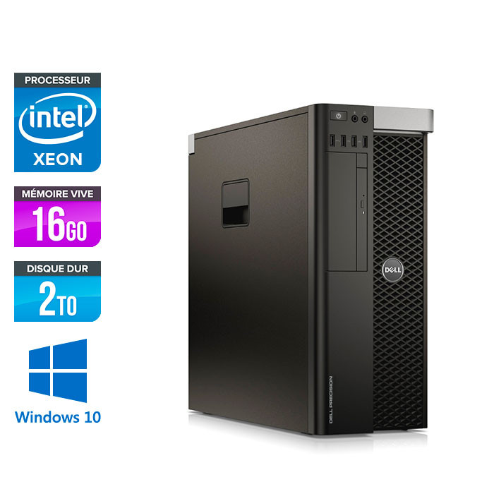 Workstation reconditionnée - Dell Precision 5810 - Xeon - 16Go -  2To HDD - Quadro K4200 - W10