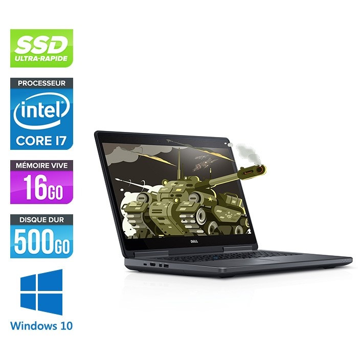 Dell Precision 7710 - i7 - 16Go - 500Go SSD - NVIDIA Quadro M3000M - Windows 10