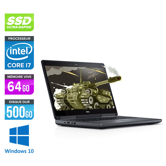 WorkStation reconditionnée Dell Precision 7710 - i7 - 64Go - SSD 500Go -  NVIDIA M4000M - Trade Discount