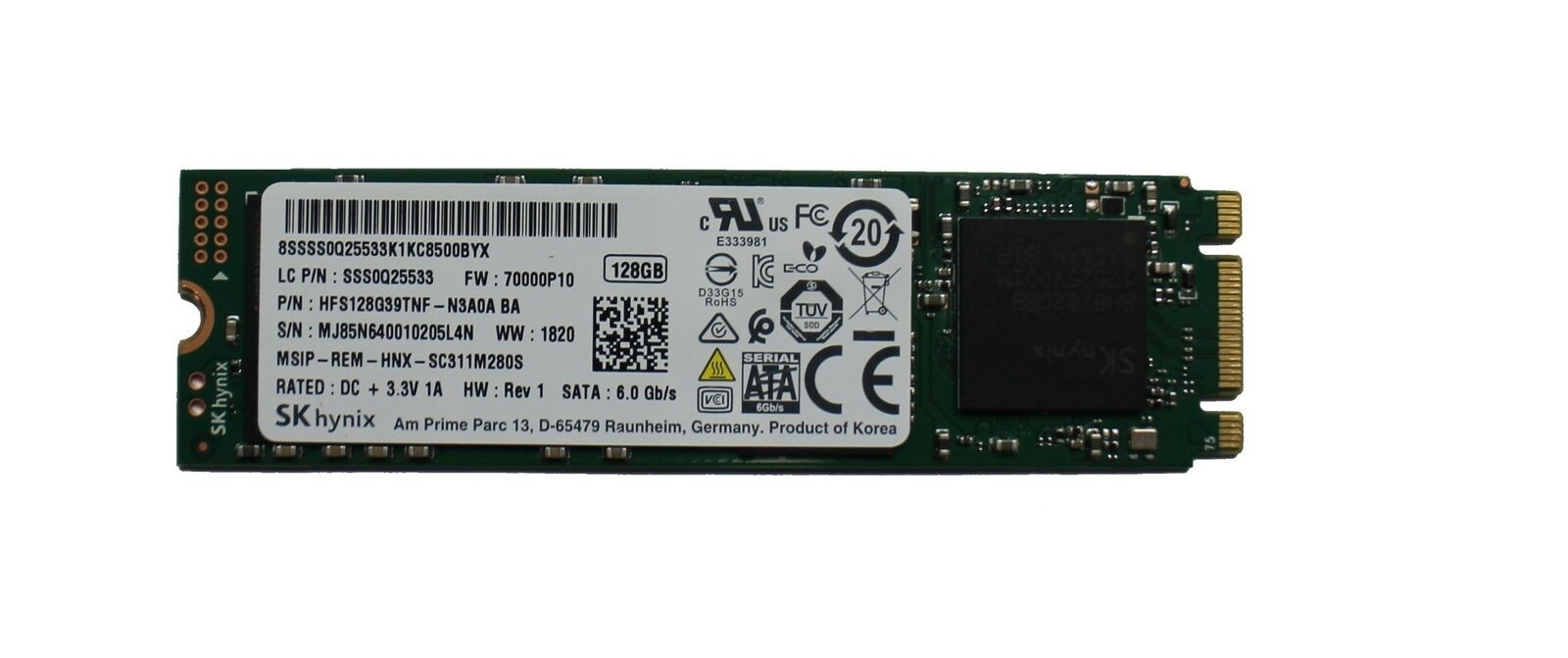 SK Hynix m.2 128gb SSD hfs128g39tnf sc311m280s 3,3v 1a 80mm 