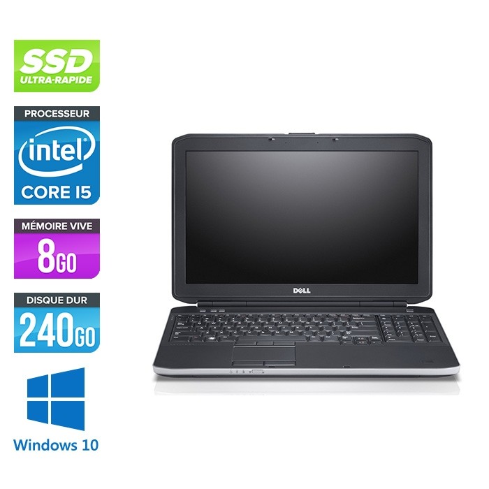 Pc portable reconditionné - Dell Latitude E5530 - i5 3320M - 8Go - SSD 240 Go - 15.6'' FHD - Windows 10